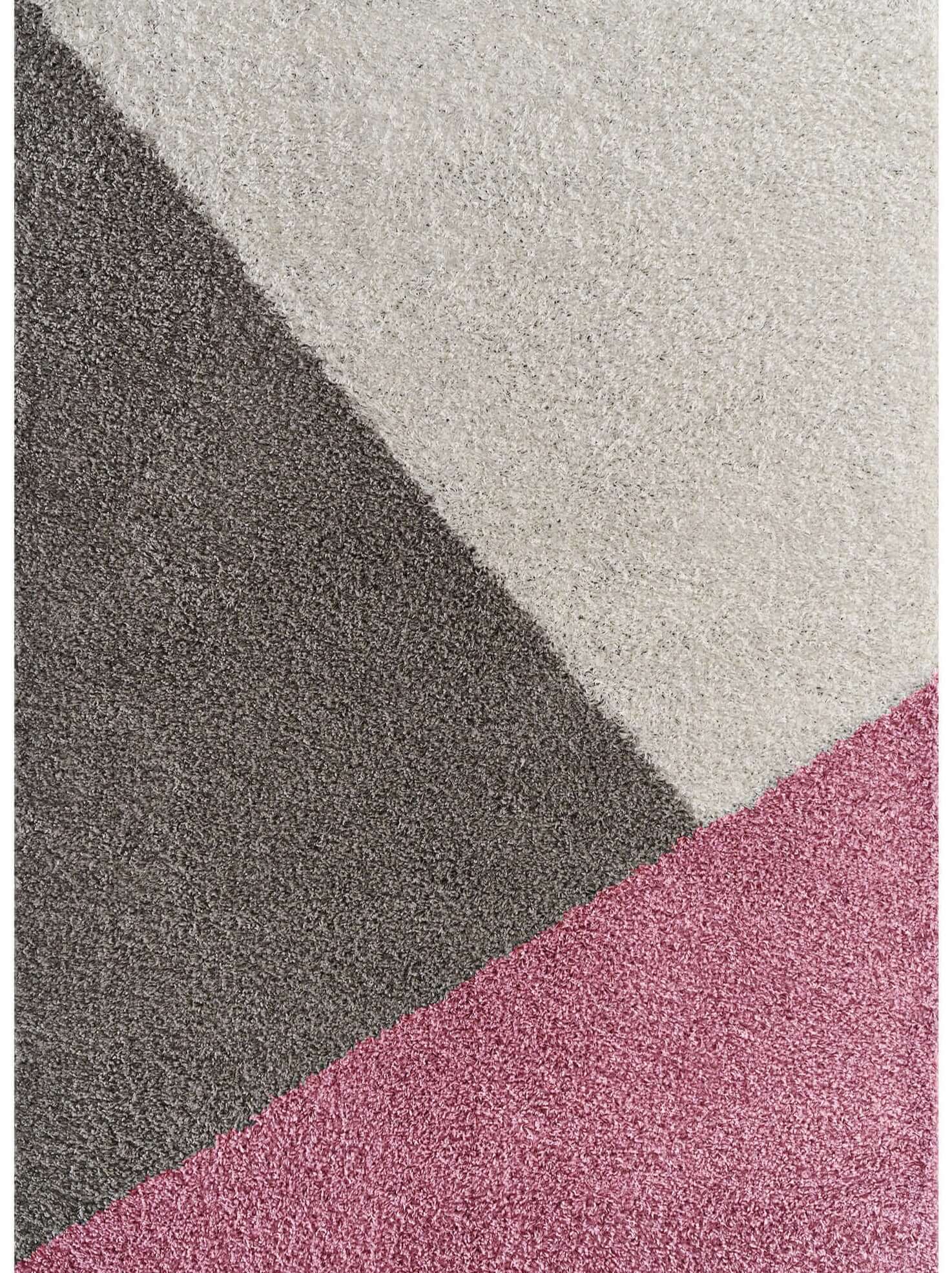 Shaggy Geometric Blush Pink Rugs | 382P