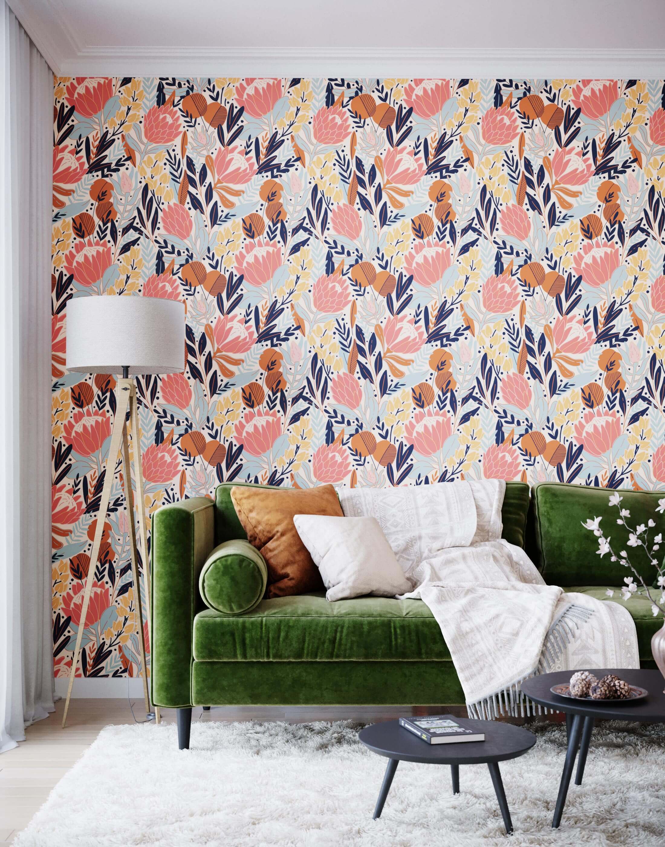 Bobbi Beck Protea Floral Luxury Wallpaper