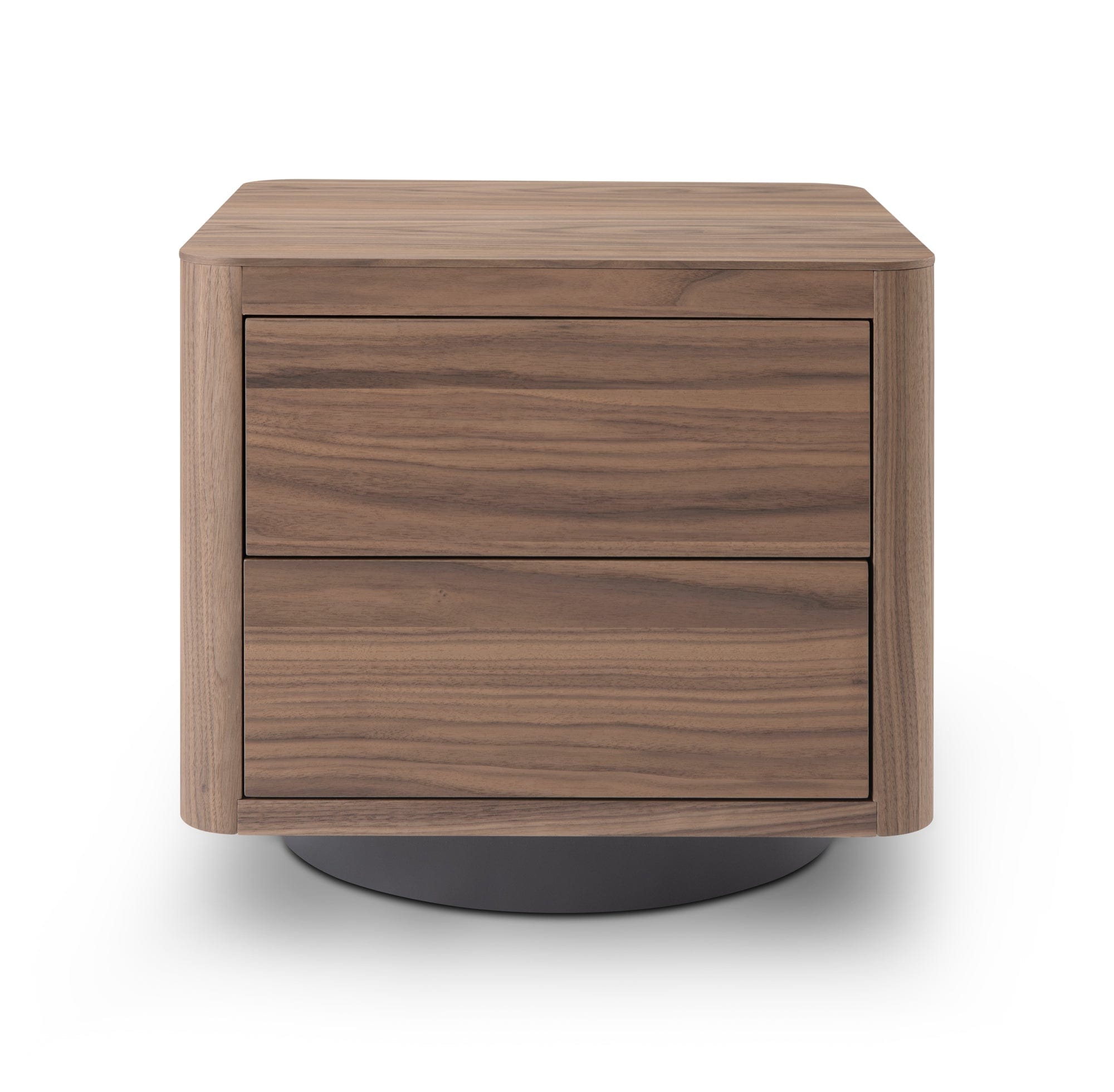 Coin Bedside Table - Light Walnut