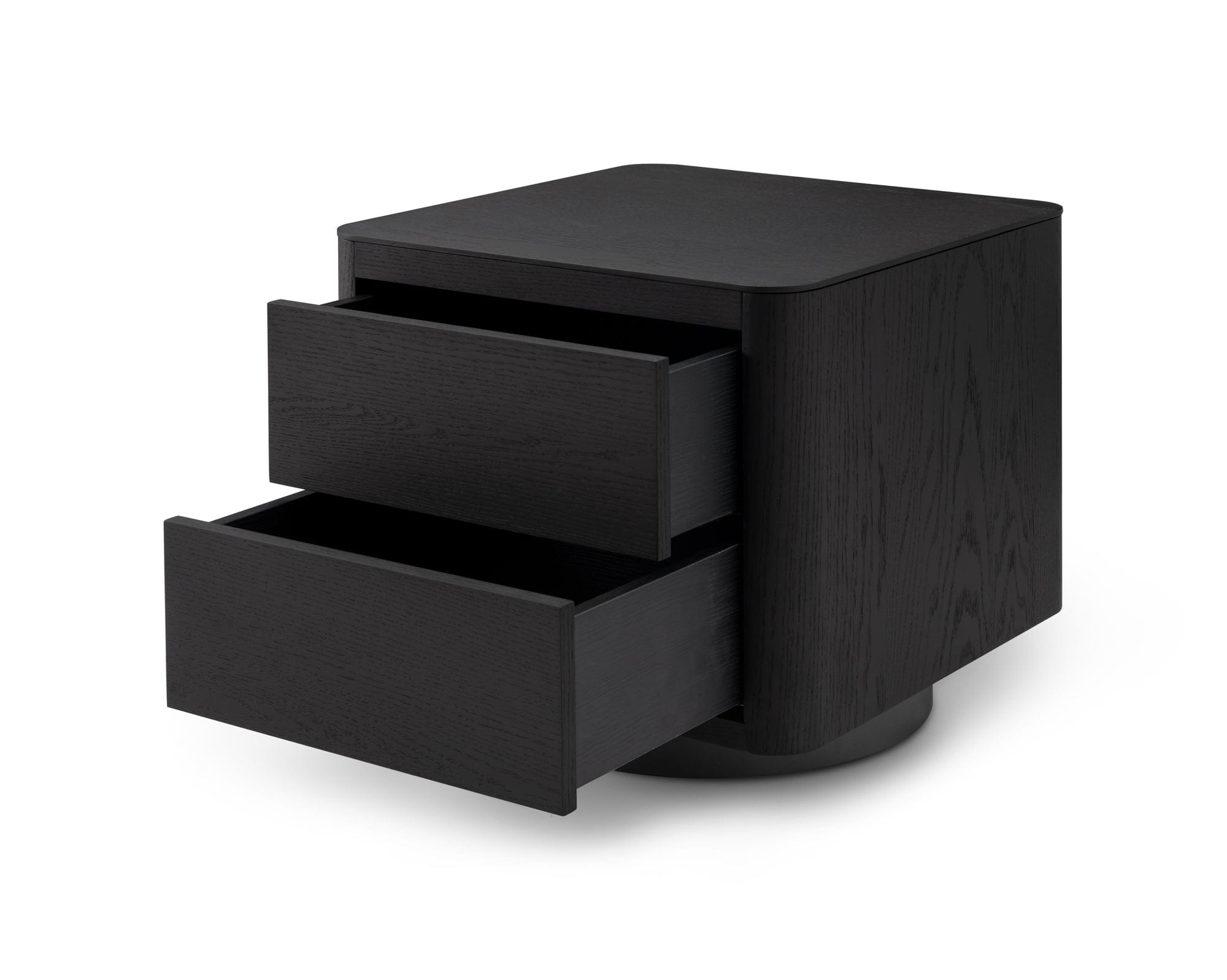 Coin Bedside Table - Smoke Oak