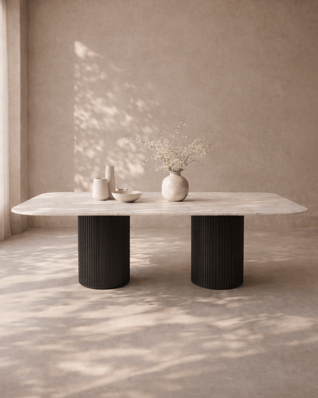 Lantine Marble 240 Dining Table – Matt Black