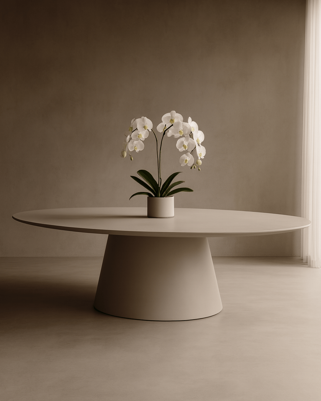 Tavamo Dining Table - Oval - Matte Beige