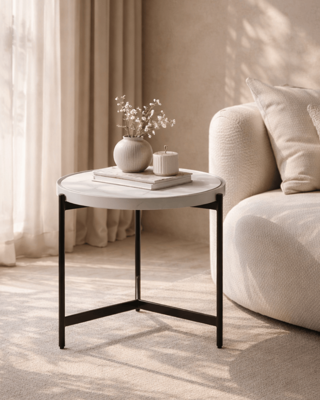 Ivery Side Table - Light Grey