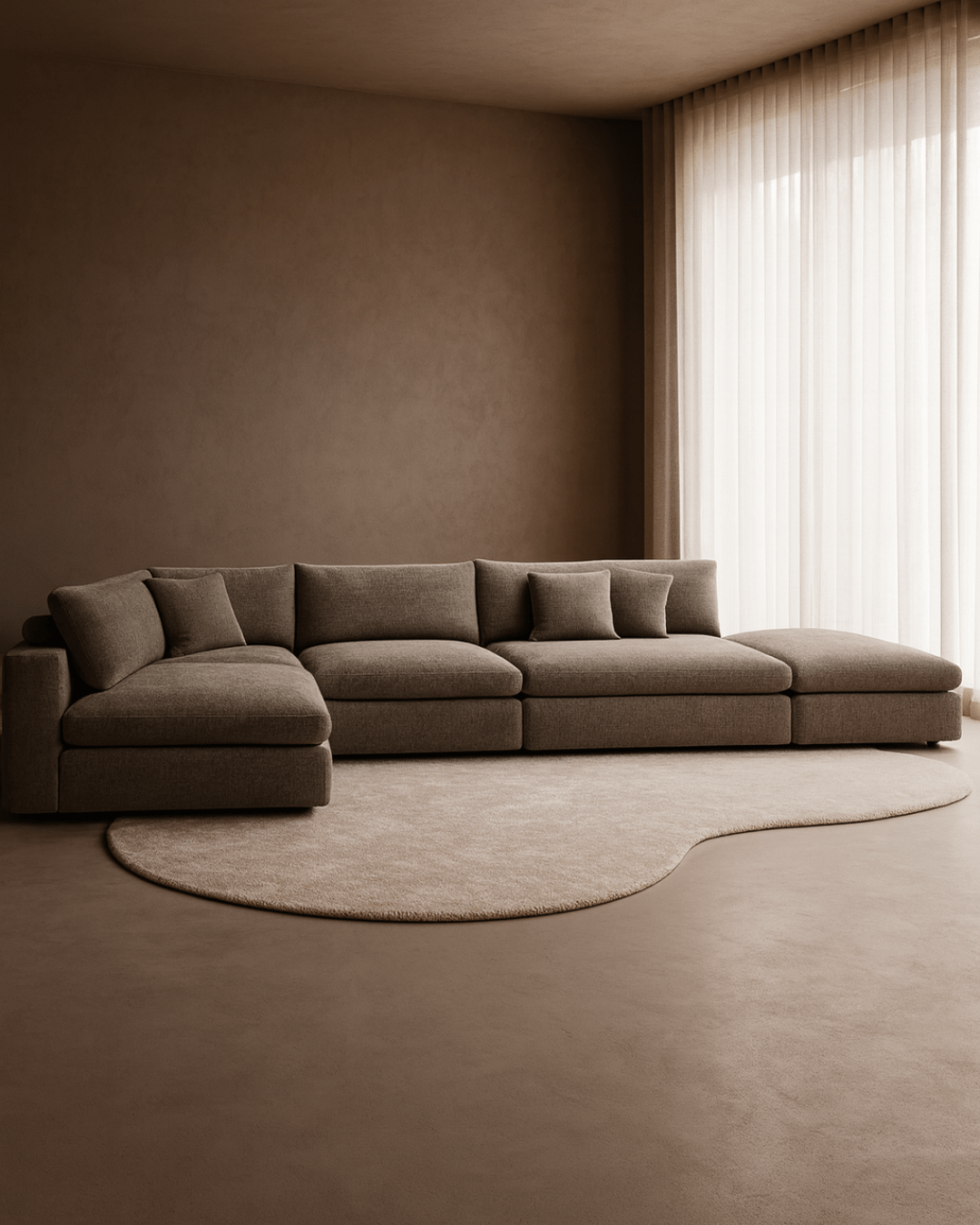 Blanco 5 Piece Modular Sofa - Charcoal