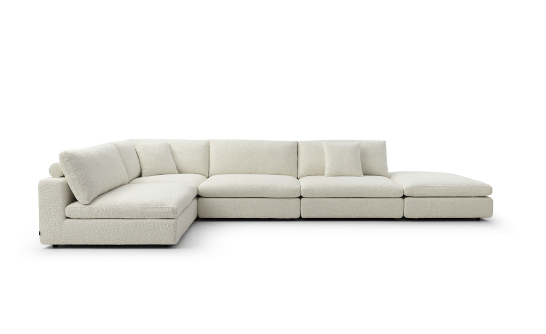 Blanco 5 Piece Modular Sofa - Chex Polar Boucle