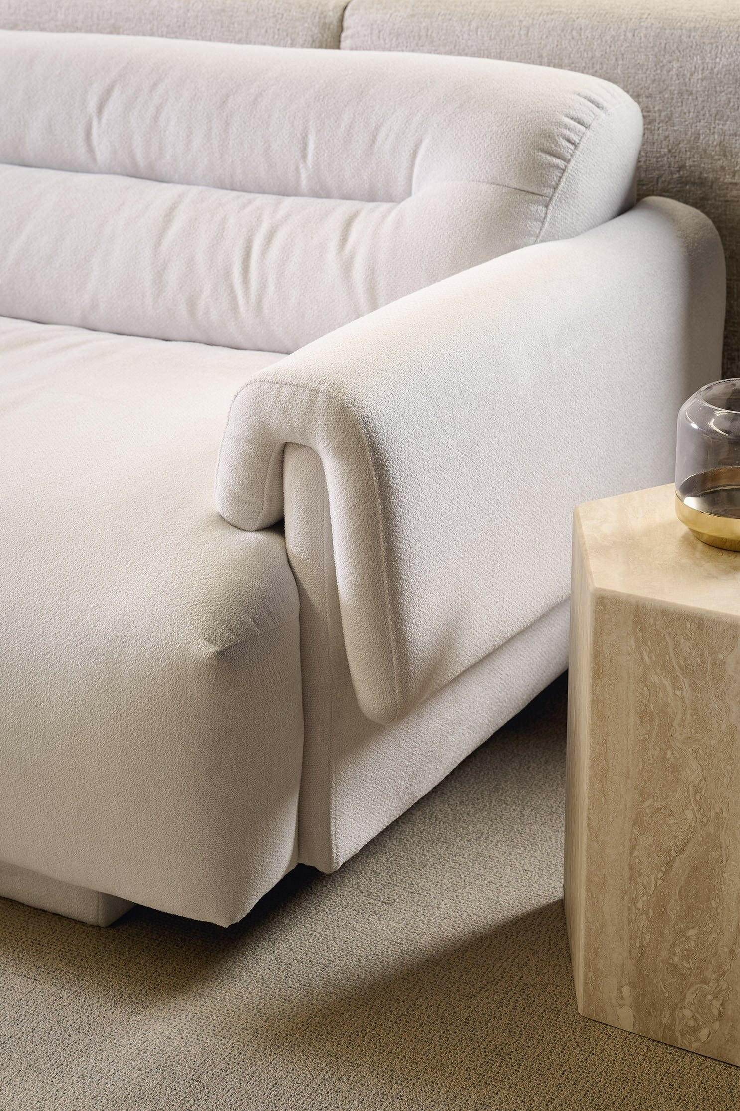 Frankie Modular Sofa - Chex Polar Bouclé