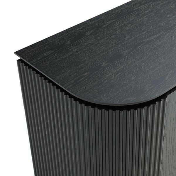 Lantine 2 Door Cabinet - Black Oak & Brass