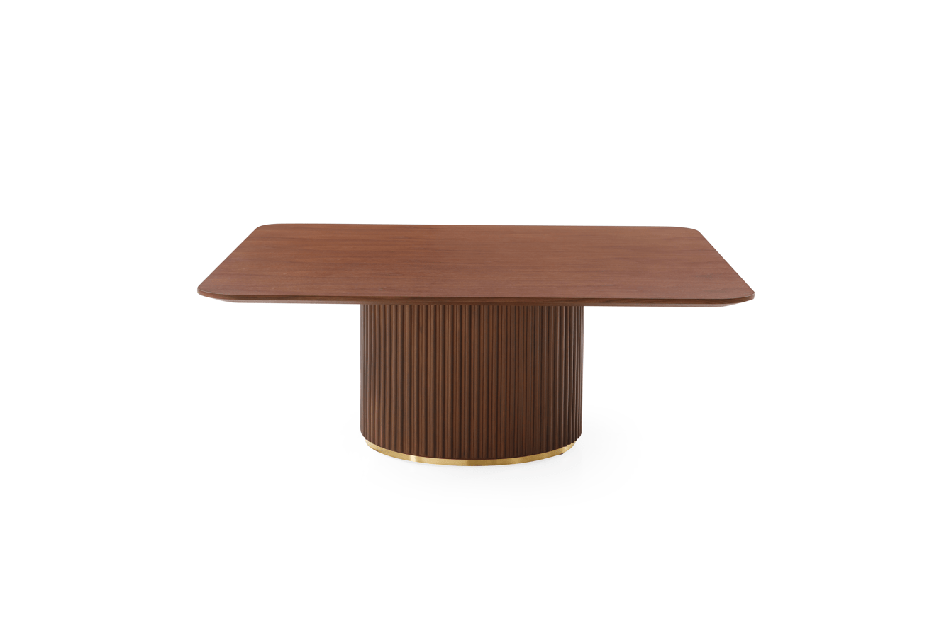 Tommy Franks Lantine Coffee Table - Walnut & Brass
