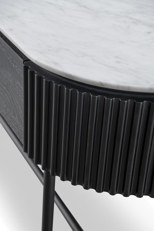 Lantine Marble Console Table - Matt Black