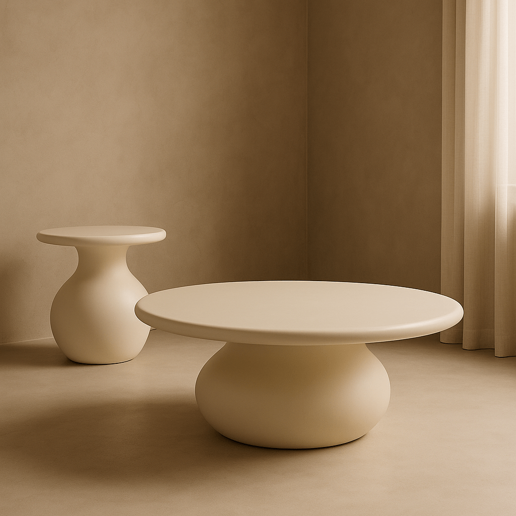 Rolo Coffee Table - Matte Beige