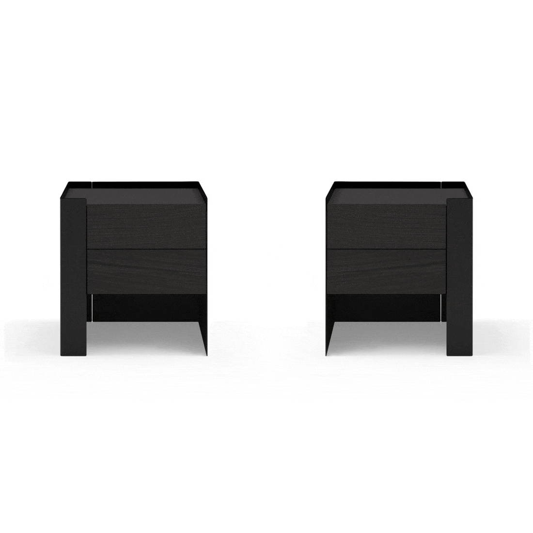 Tunica Bedside Table - Black Oak - Pair