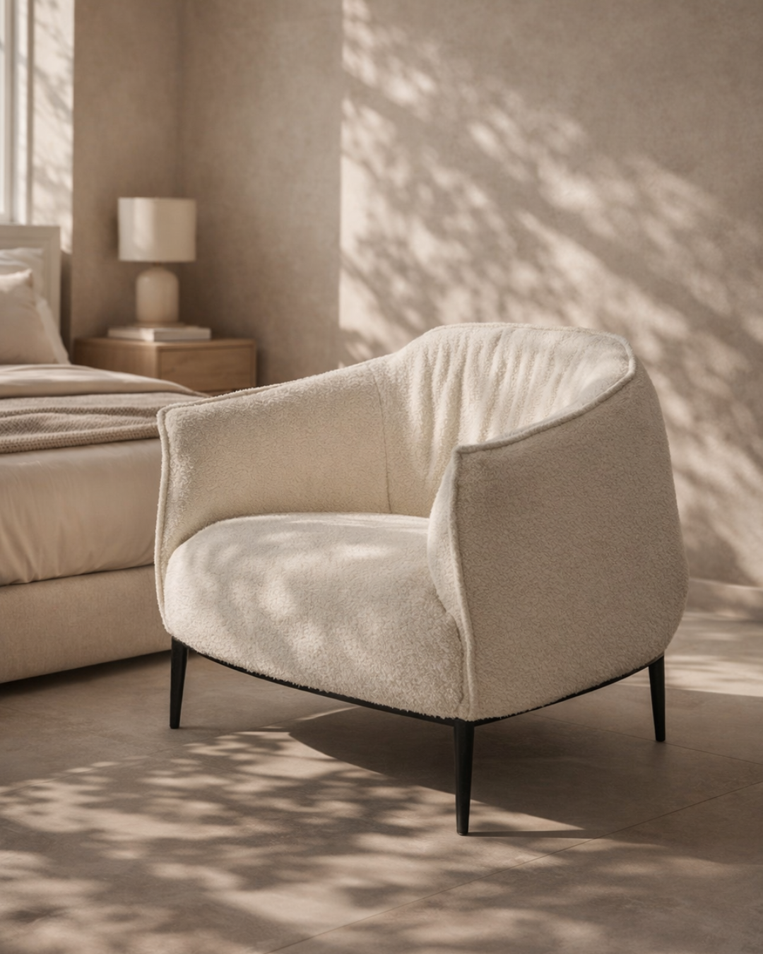 Tommy Franks Tyrone Lounge Chair - Chex Bouclé Polar