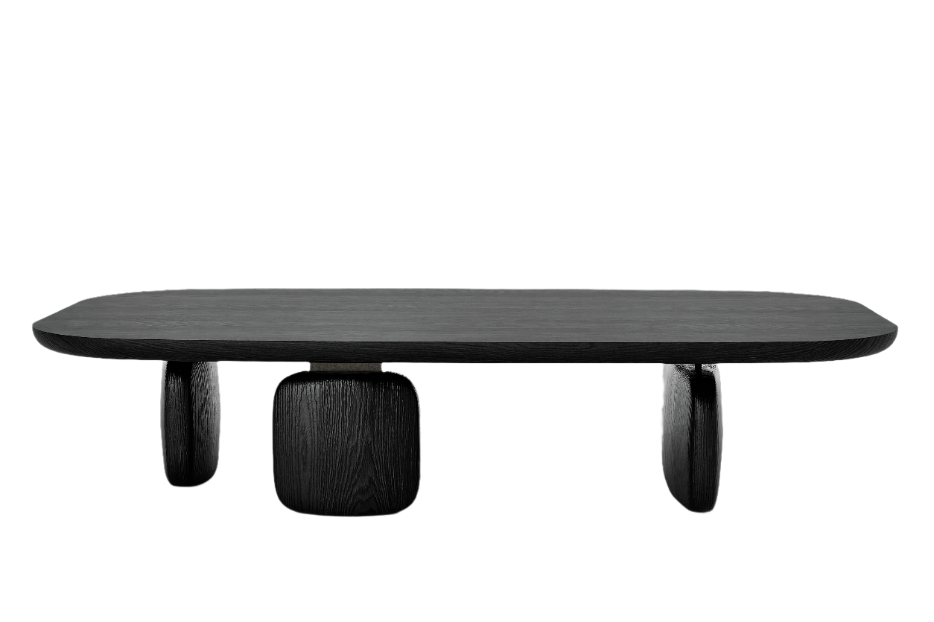 Underline Oval Coffee Table - Black Oak