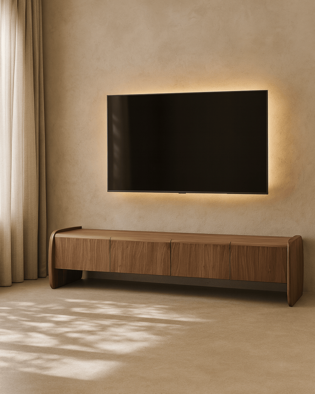 Underline Tv Unit - Light Walnut