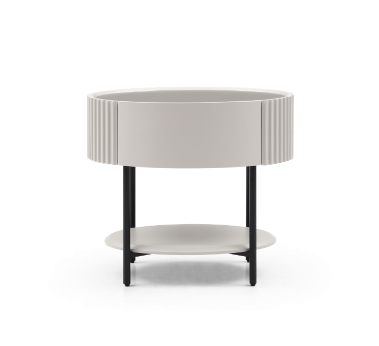 Avola Bedside Table - Matte Beige