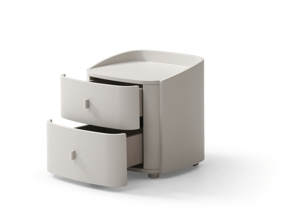Tommy Franks - Vertu Bedside Table - Matte Beige