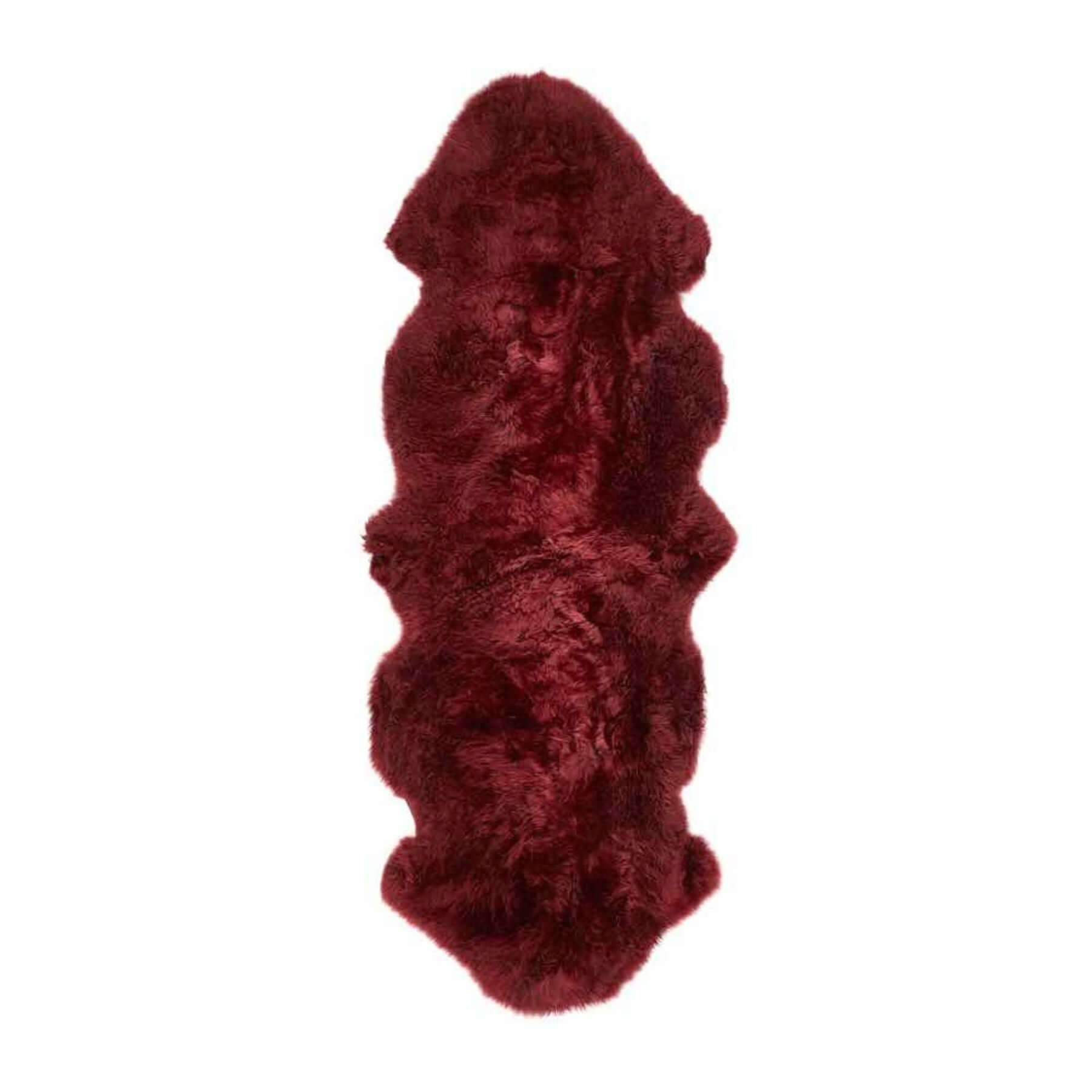 Genuine Berry Red Sheepskin Faux Fur Rug