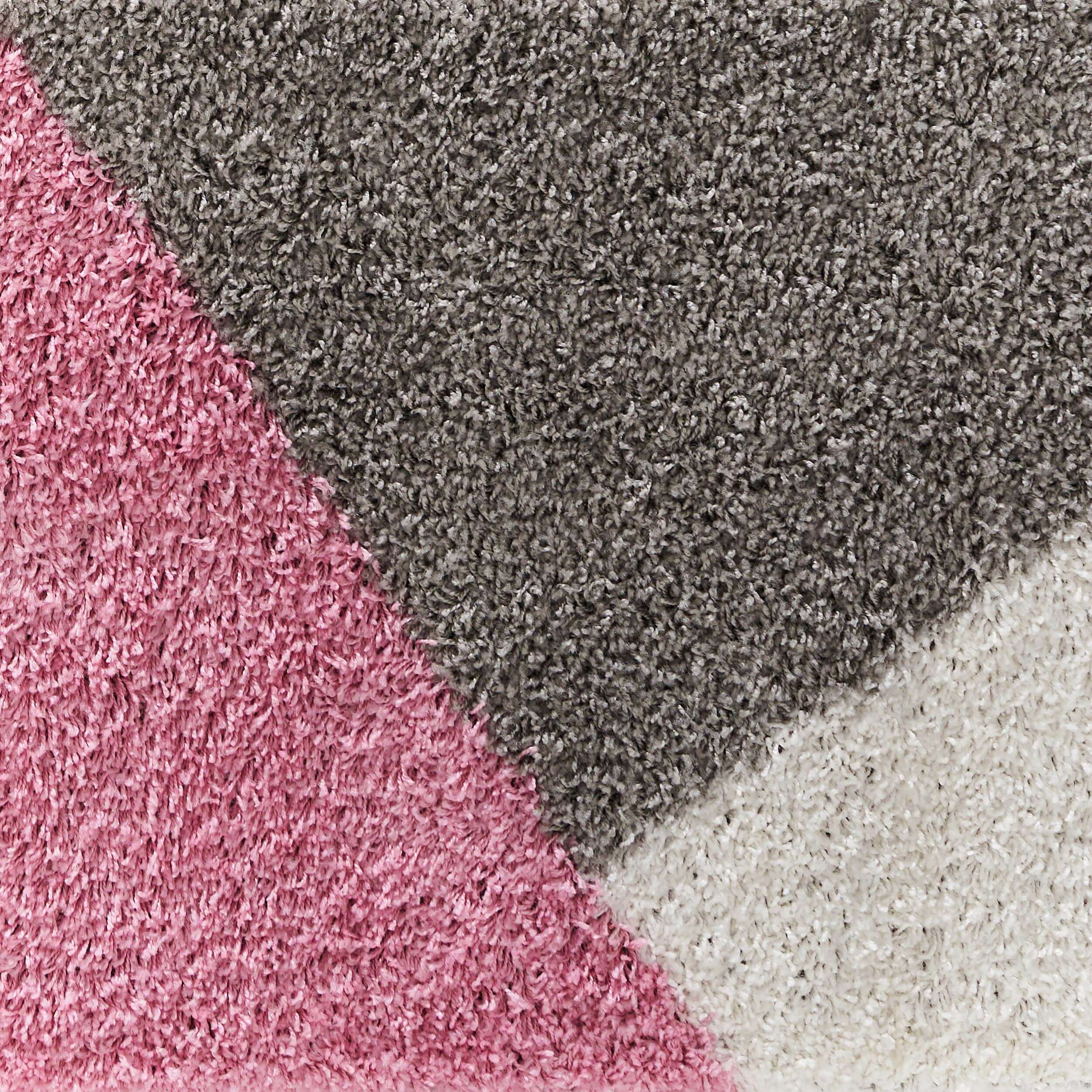 Shaggy Geometric Blush Pink Rugs | 382P
