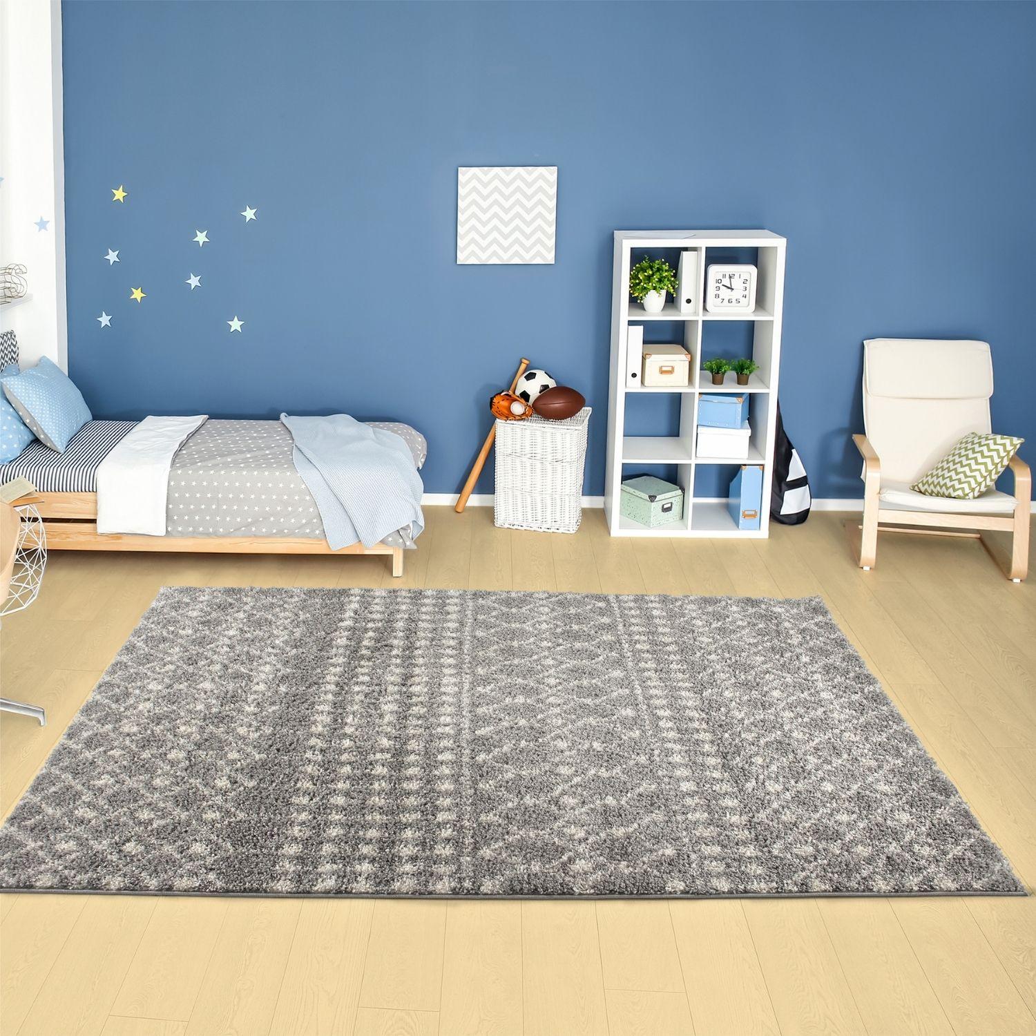 Moroccan Grey Shaggy Rug | 1010
