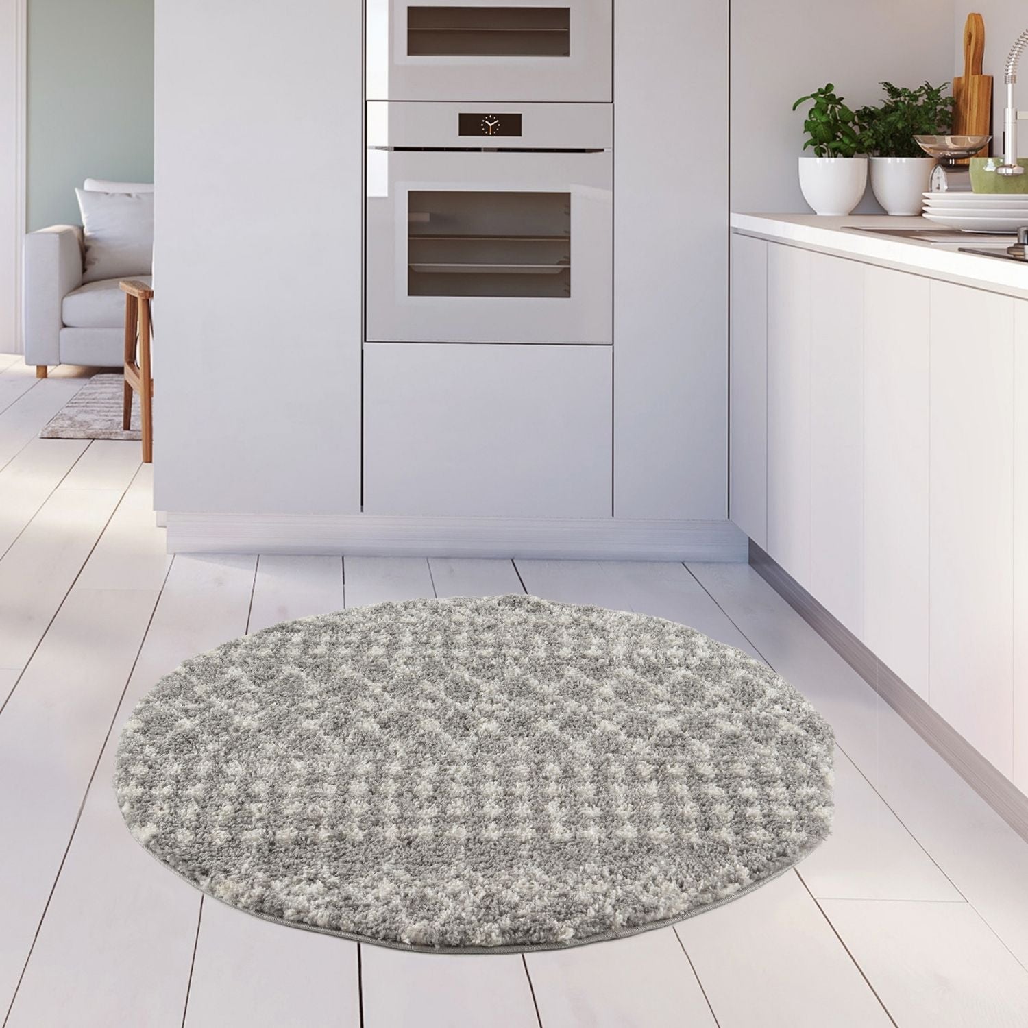 Moroccan Grey Shaggy Rug | 1010