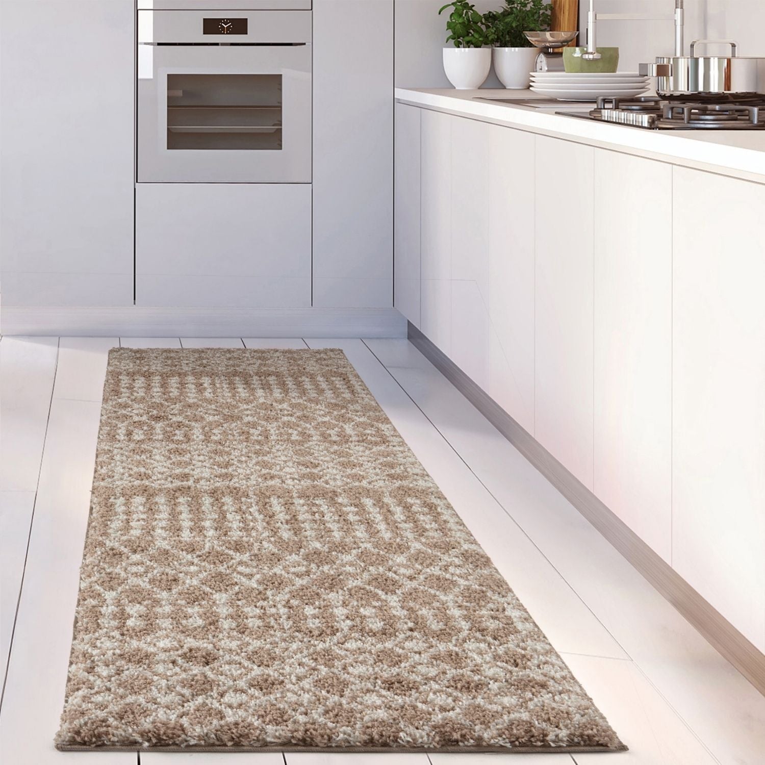 Moroccan Beige Shaggy Rug | 1020