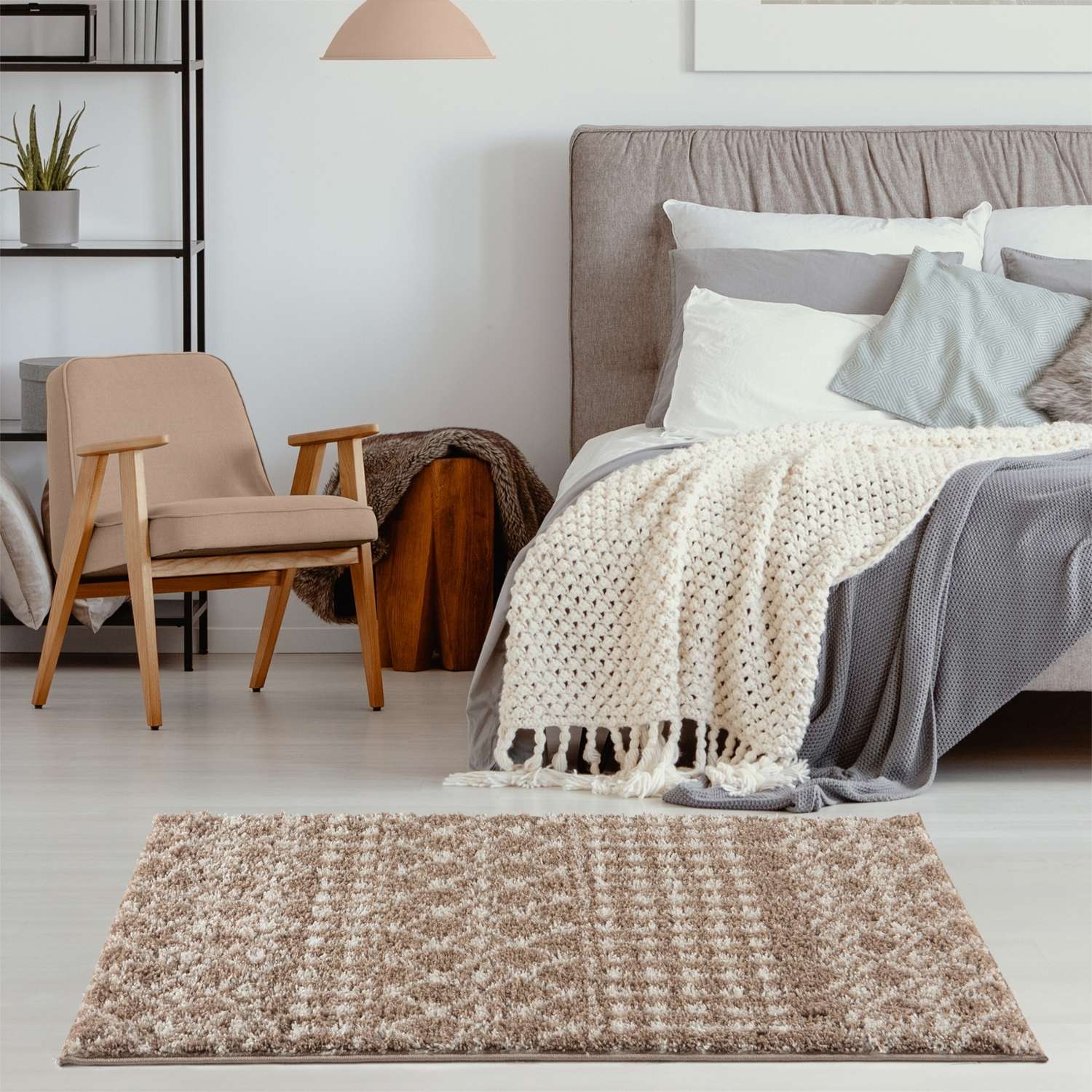 Moroccan Beige Shaggy Rug | 1020