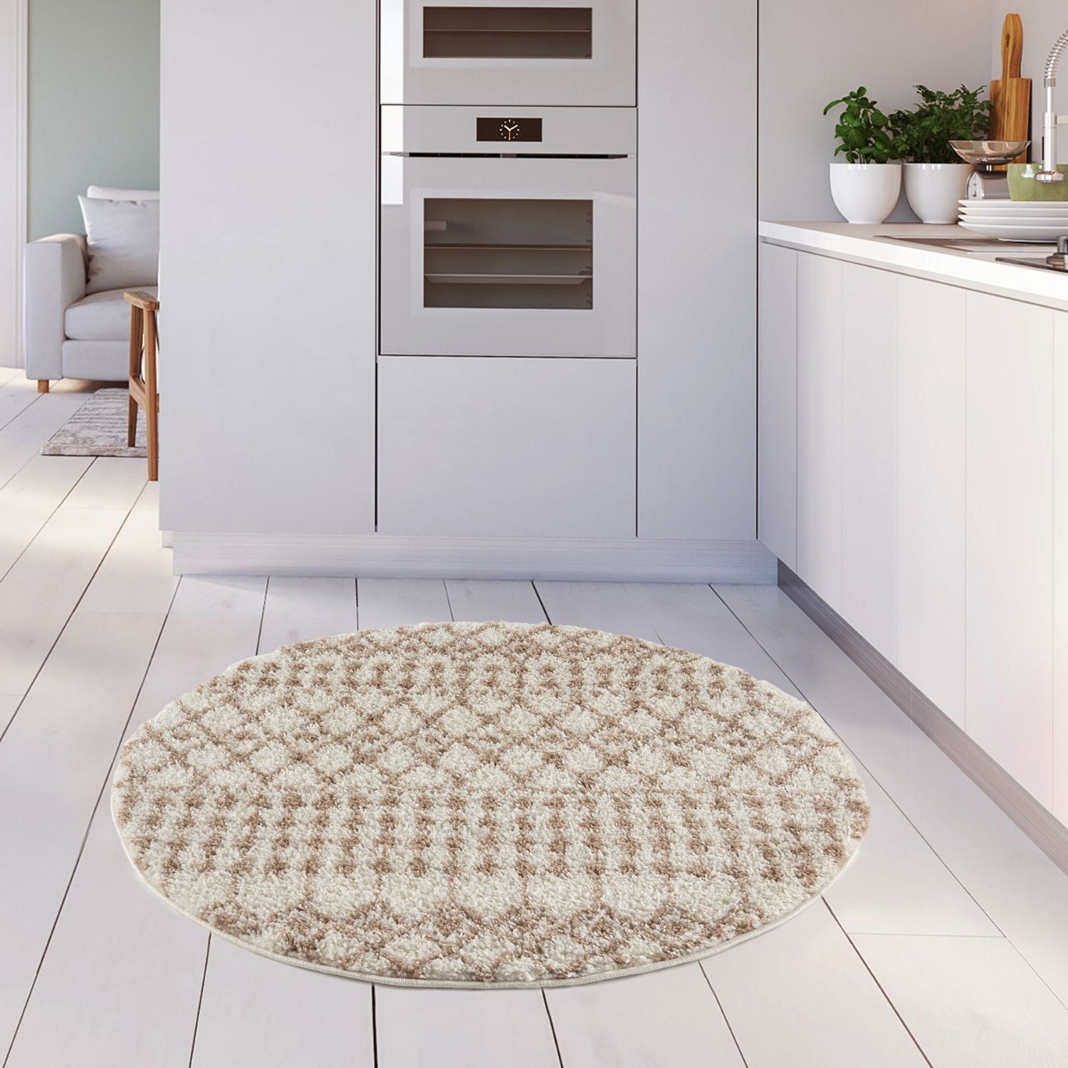 Moroccan Ivory Beige Shaggy Rug | 1030