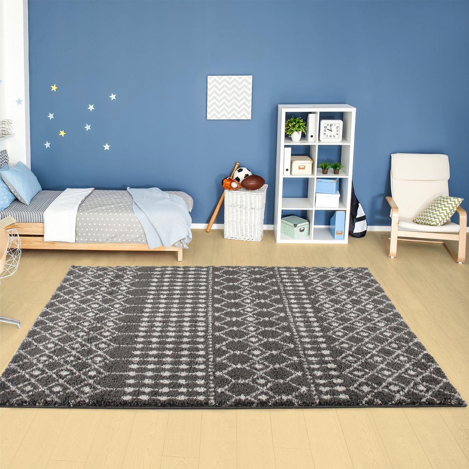 Moroccan Dark Grey  Shaggy Rug | 1040