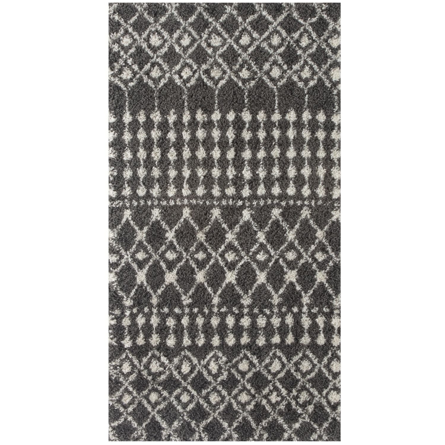 Moroccan Dark Grey  Shaggy Rug | 1040