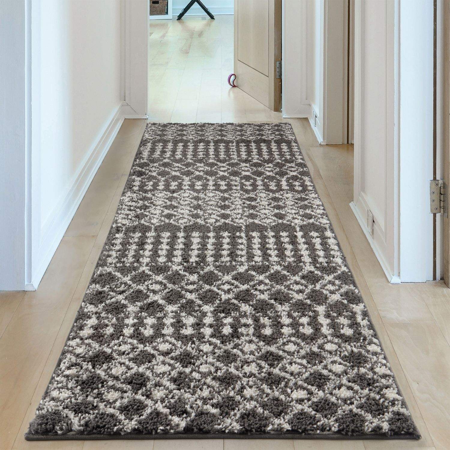 Moroccan Dark Grey  Shaggy Rug | 1040