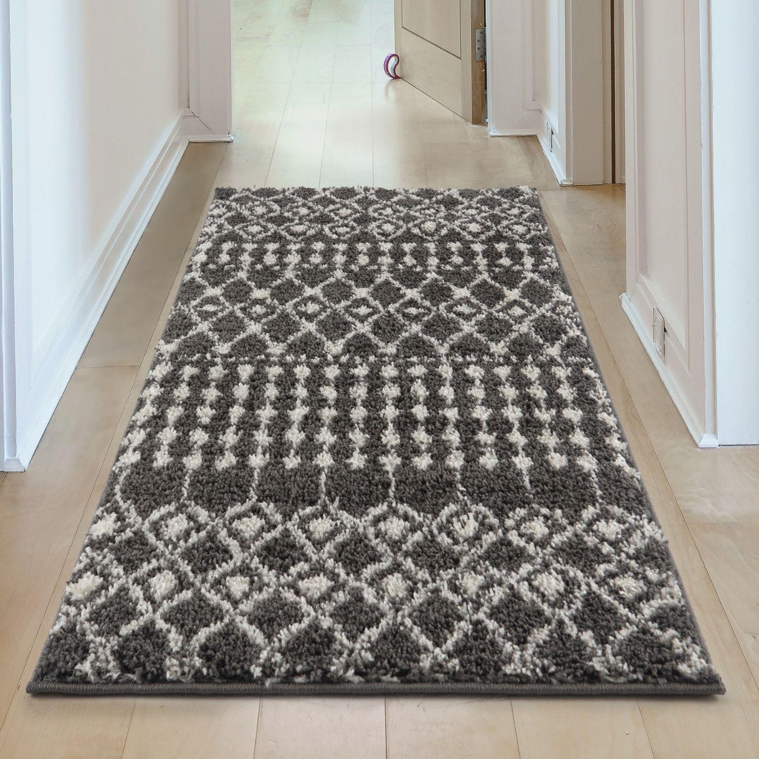 Moroccan Dark Grey  Shaggy Rug | 1040