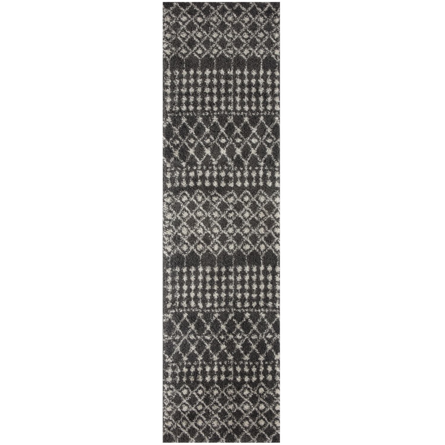 Moroccan Dark Grey  Shaggy Rug | 1040