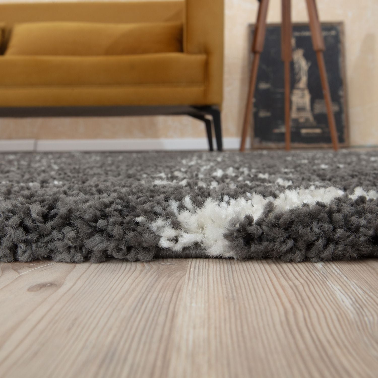 Moroccan Dark Grey  Shaggy Rug | 1040