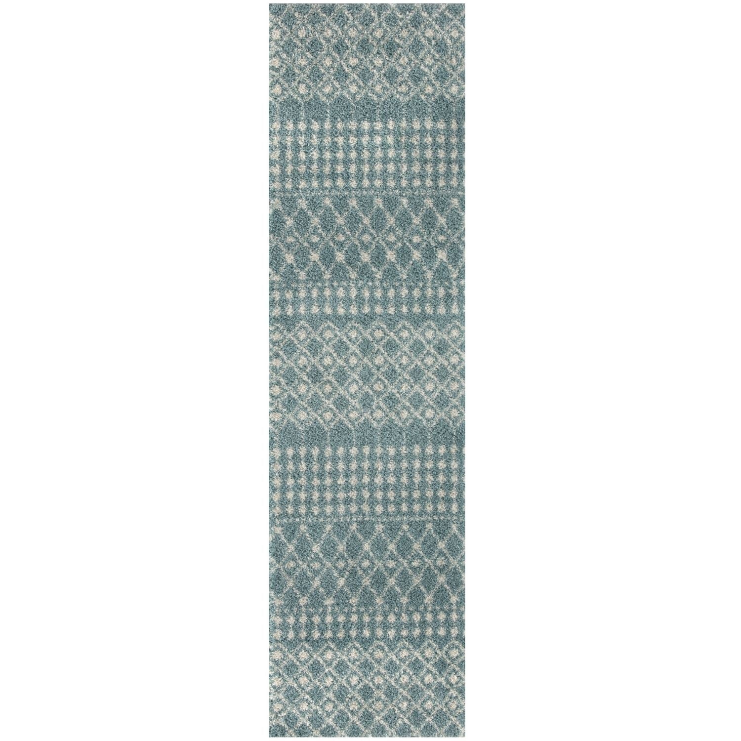 Moroccan Duck Egg Blue Shaggy Rug | 1050