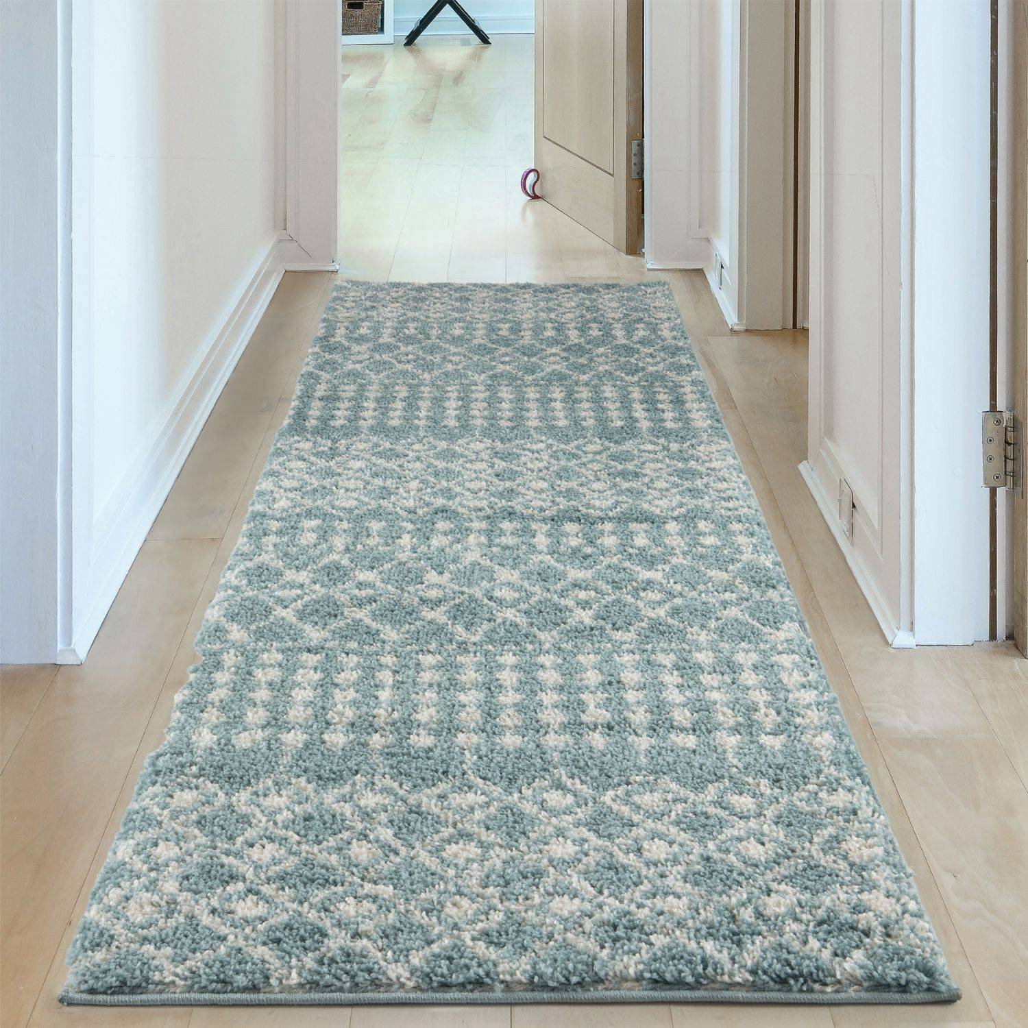 Moroccan Duck Egg Blue Shaggy Rug | 1050