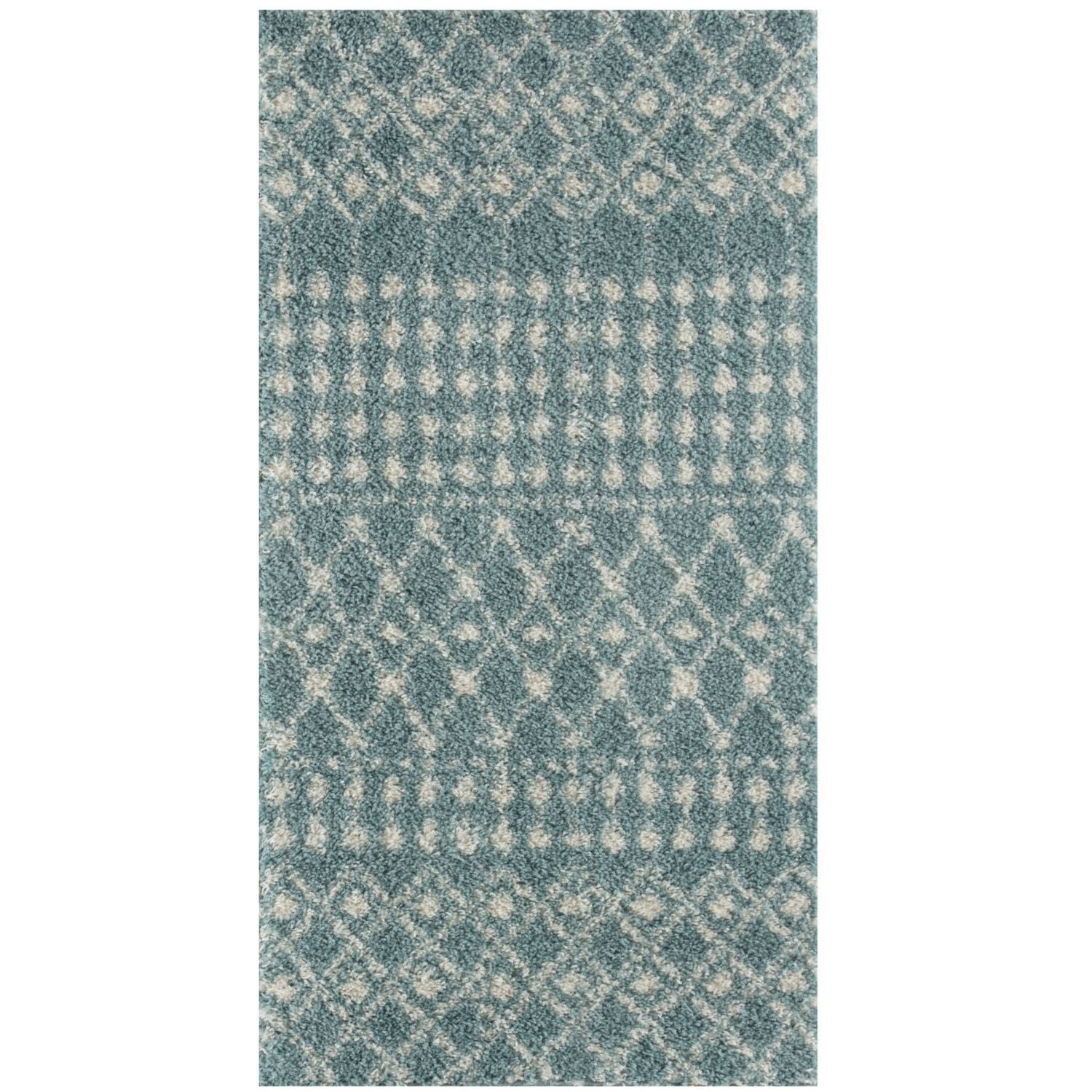 Moroccan Duck Egg Blue Shaggy Rug | 1050