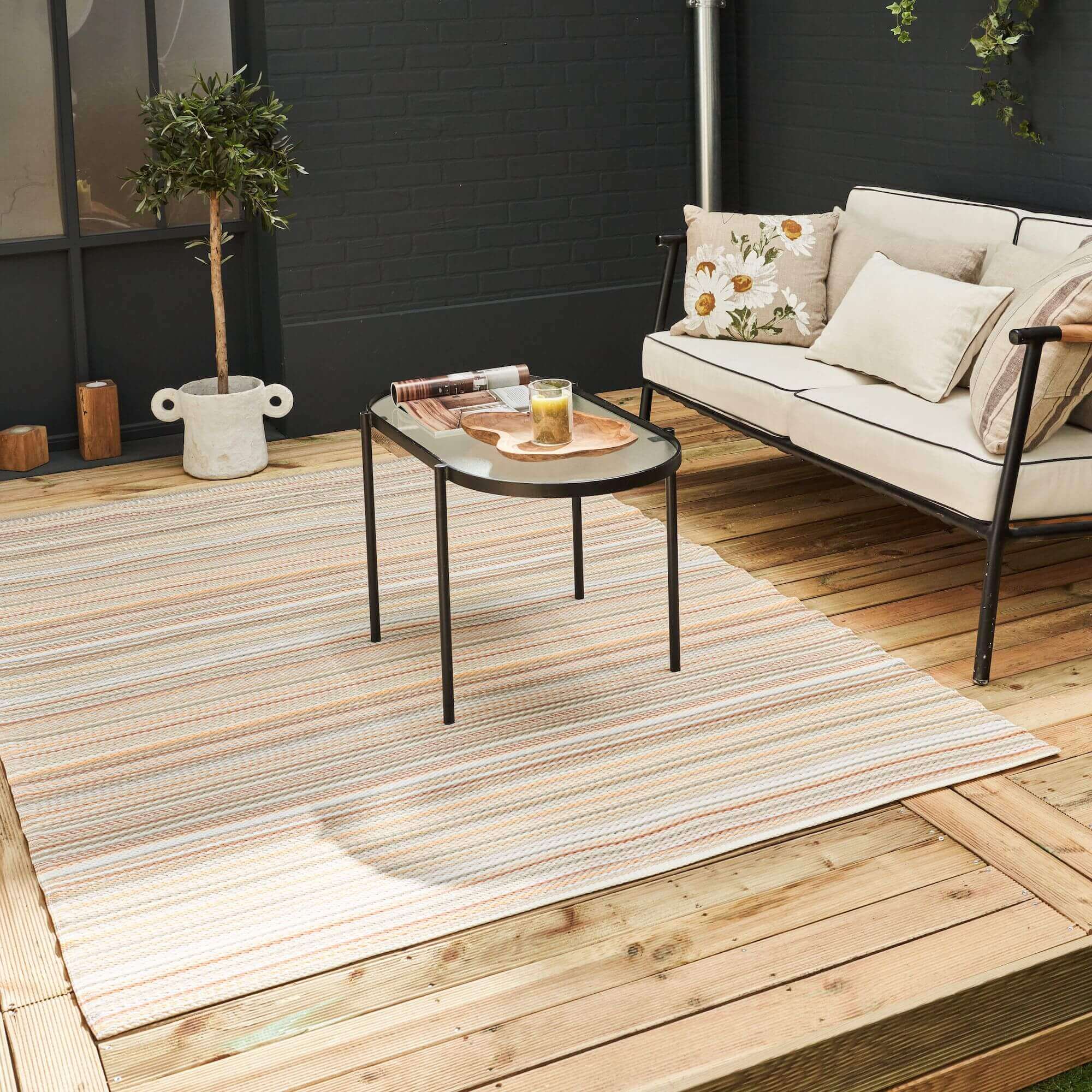 Rainbow Outdoor Rug Beige | 1020