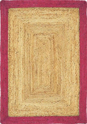 Bordered Raspberry Jute Rug