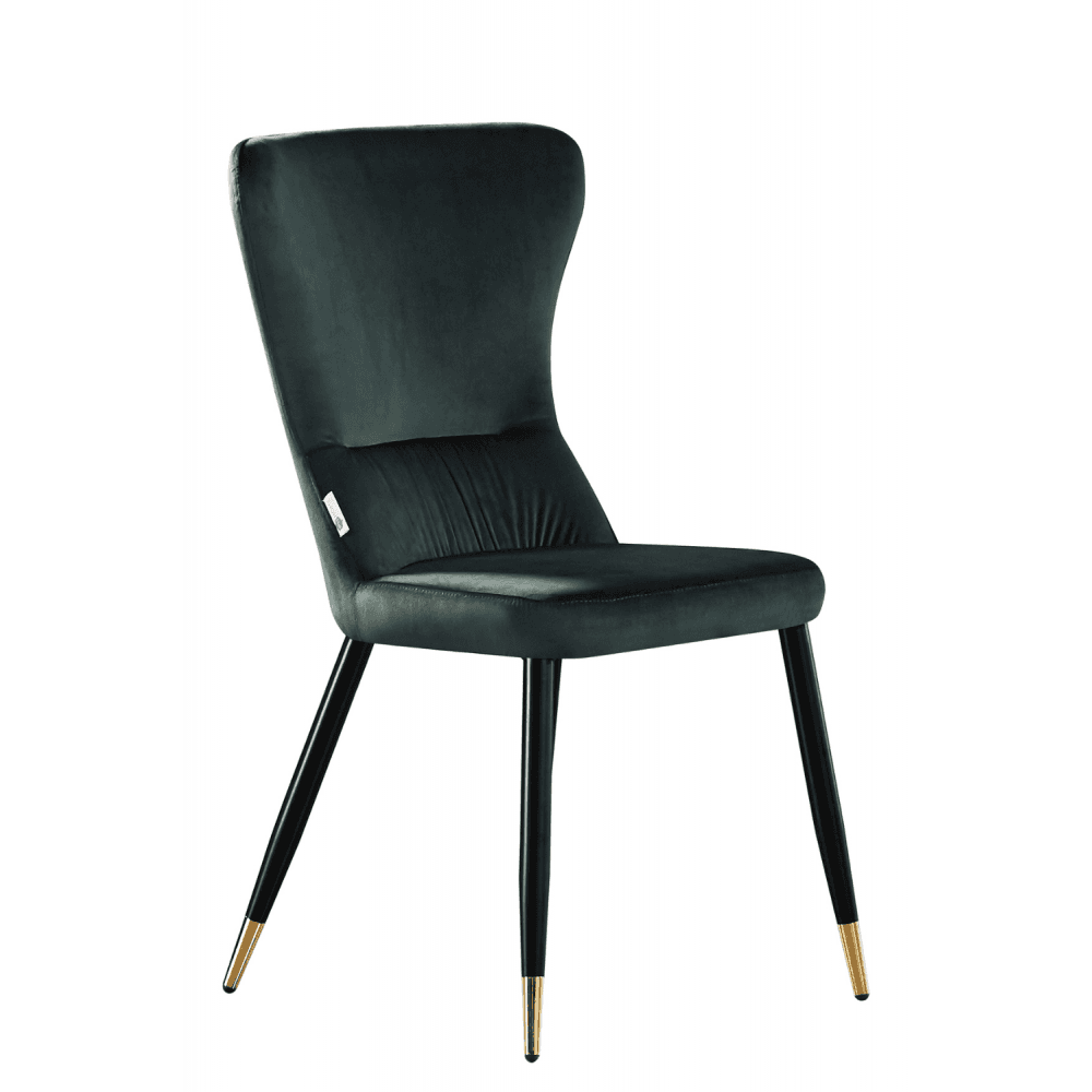 New York LUX Velvet Dining Chair with Metal Legs - Scandinavian Inspired
