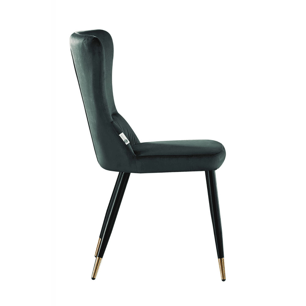 New York LUX Velvet Dining Chair with Metal Legs - Scandinavian Inspired