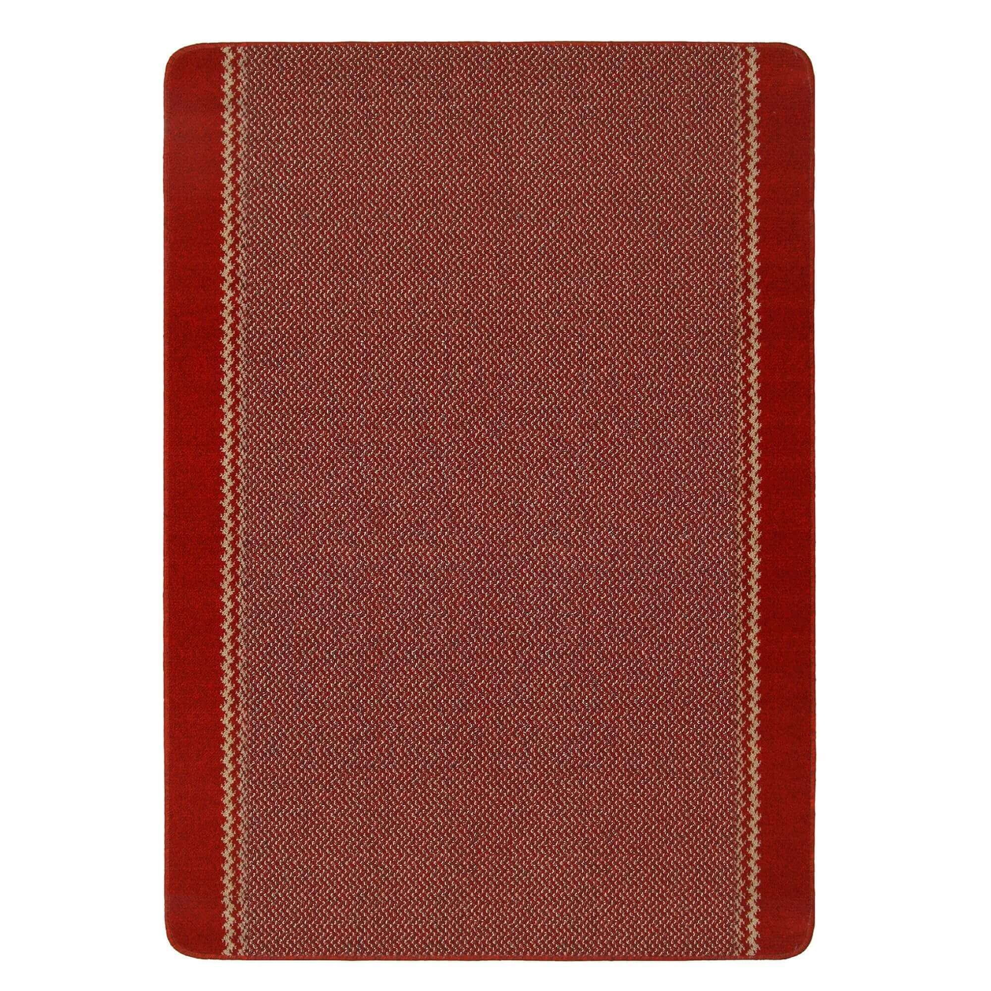 Washable Designer Bordered Red Rug | 116R