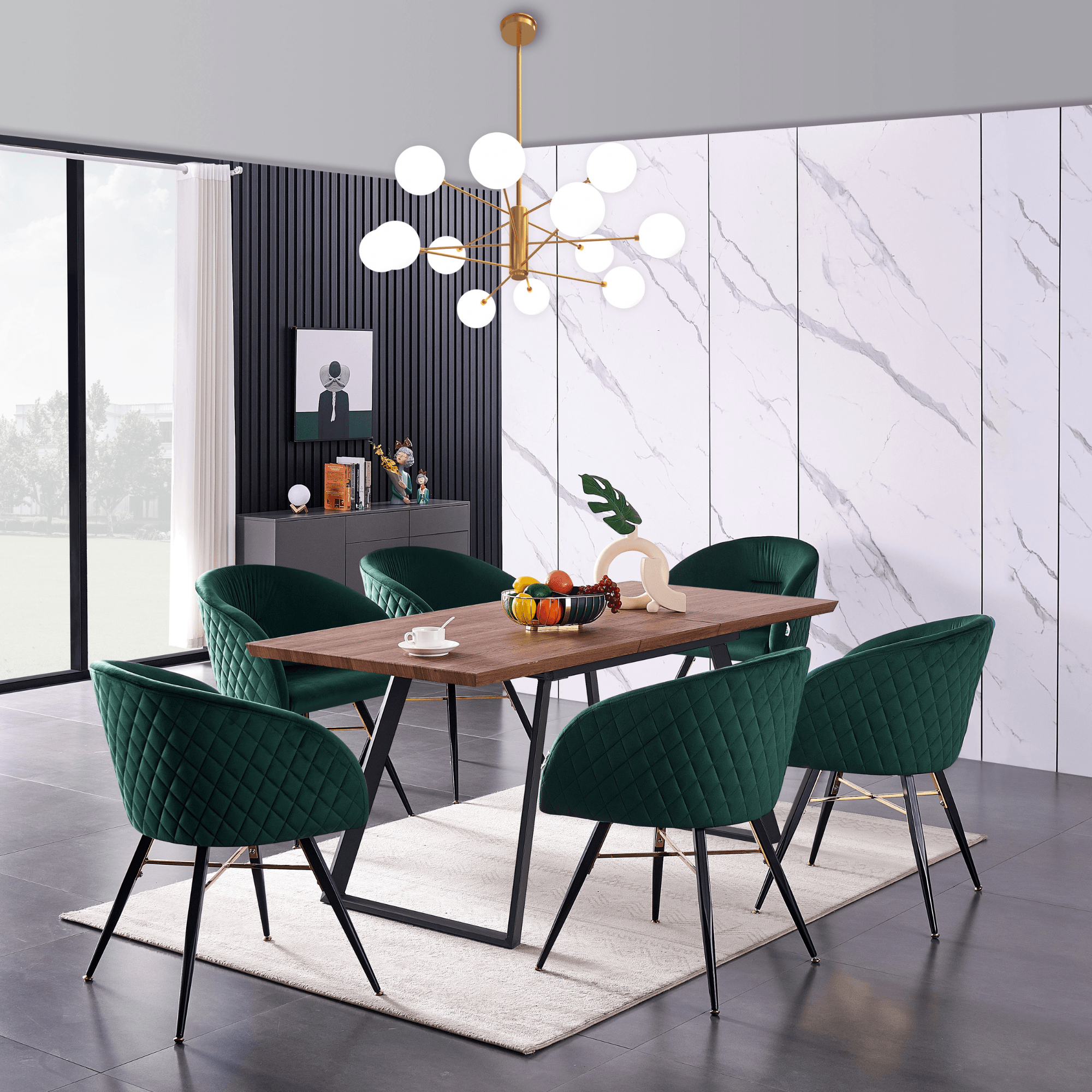 Vittorio LUX Velvet Dining Chair with Metal Legs - Perfect for Dining Room Living Room