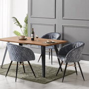 Vittorio LUX Velvet Dining Chair with Metal Legs - Perfect for Dining Room Living Room