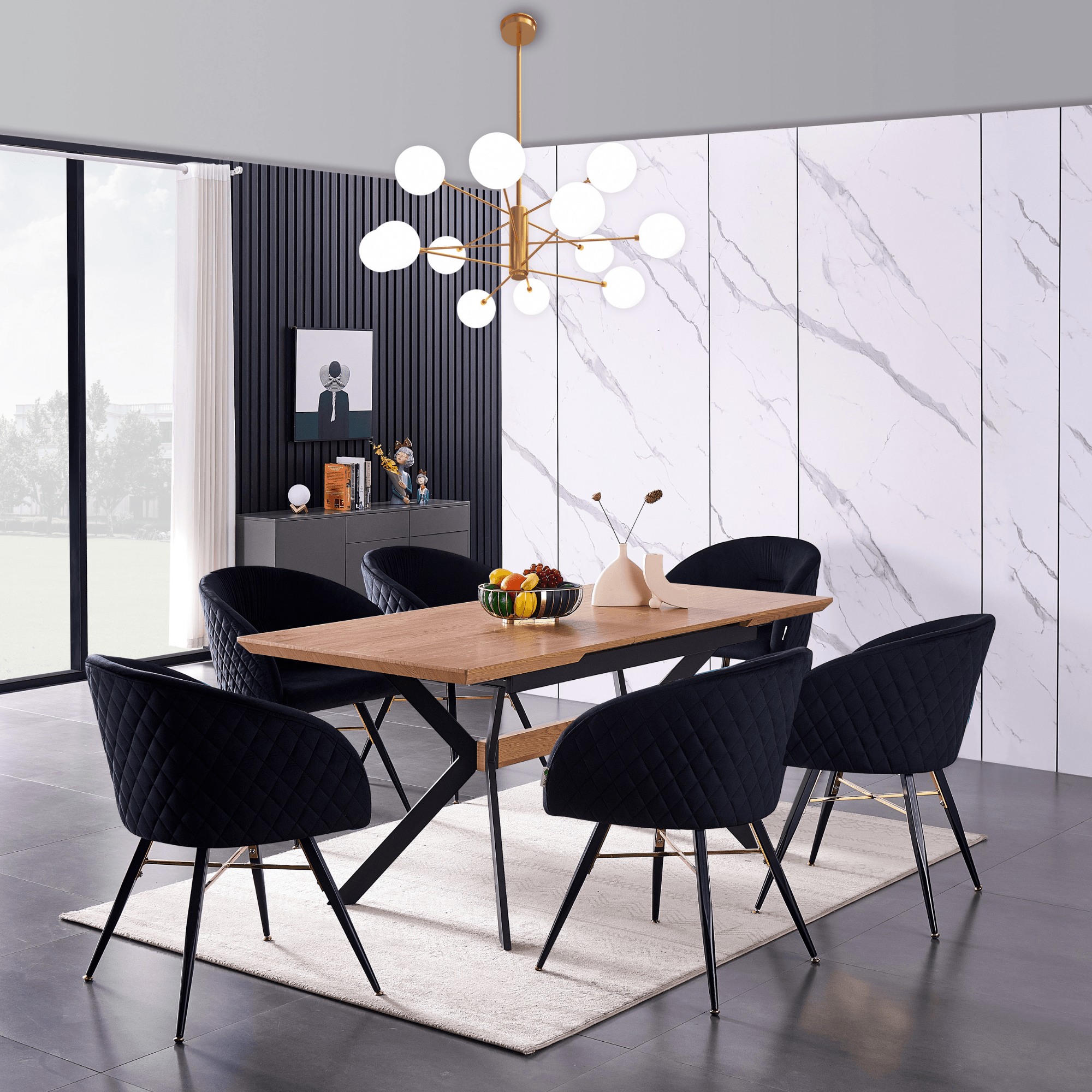 Vittorio LUX Velvet Dining Chair with Metal Legs - Perfect for Dining Room Living Room