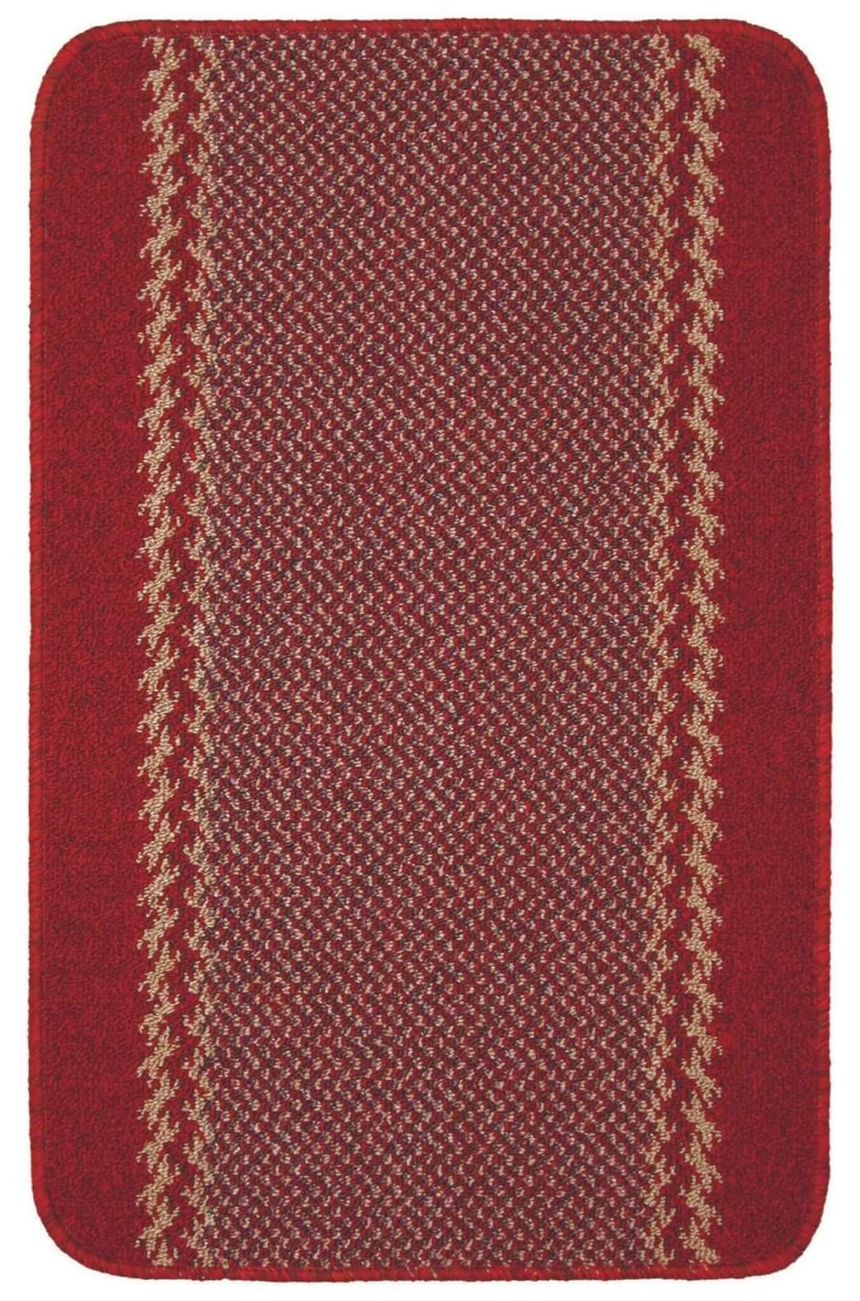 Washable Designer Bordered Red Rug | 116R