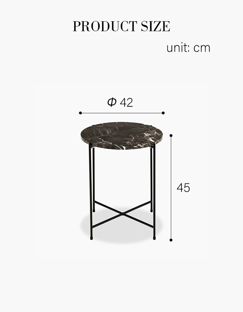 Omojuwa Round Side Table, Marble