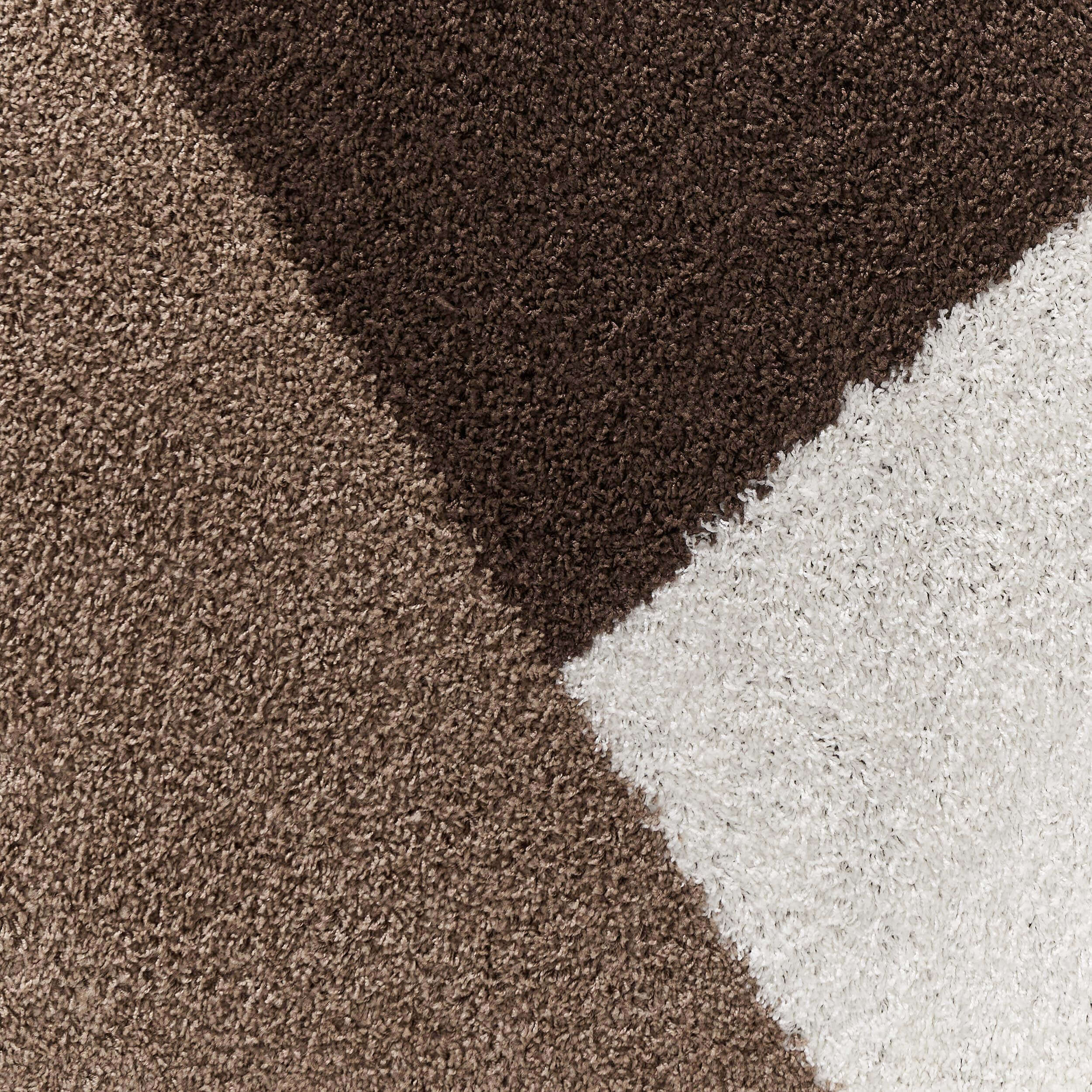 Shaggy Geometric Brown Rugs| 382B