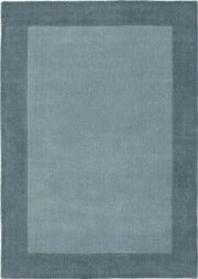Bordered Duck Egg Blue Wool Rug
