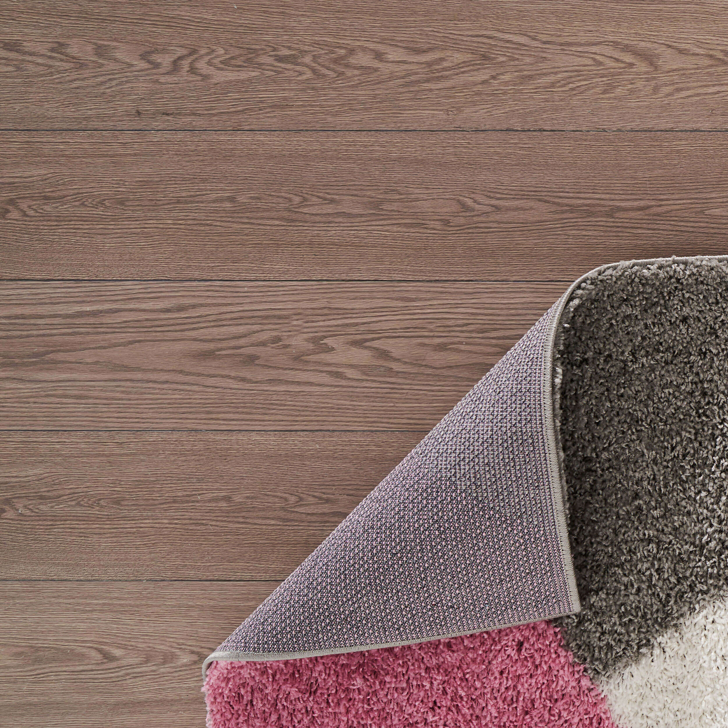 Shaggy Geometric Blush Pink Rugs | 382P