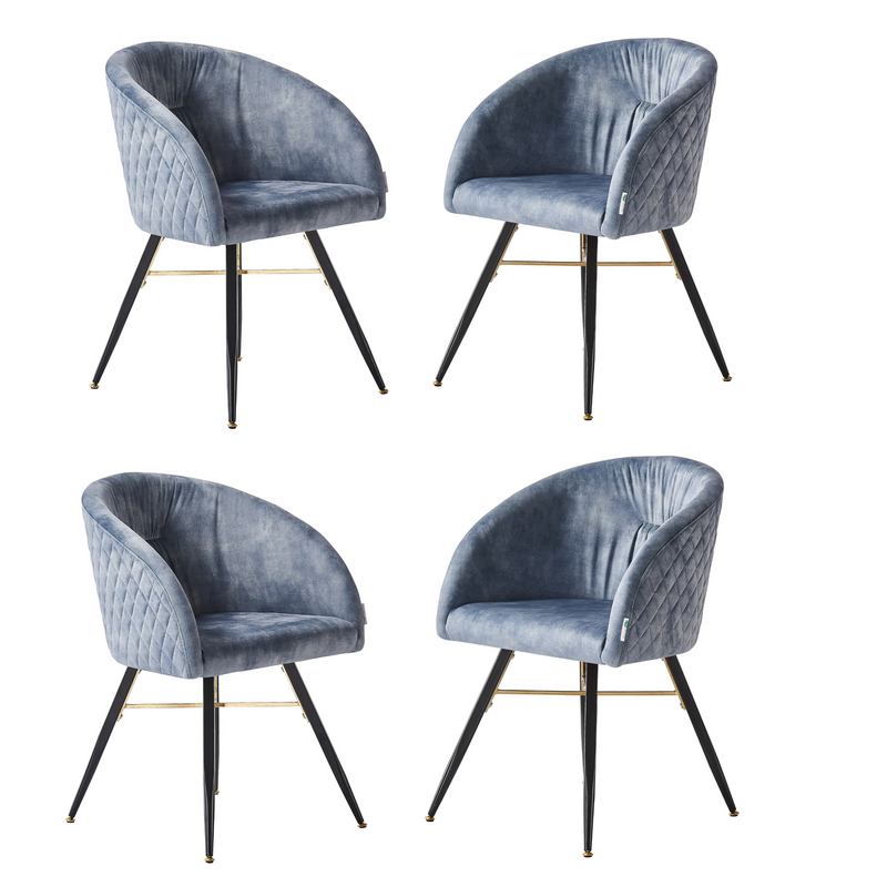 Vittorio LUX Velvet Dining Chair with Metal Legs - Perfect for Dining Room Living Room